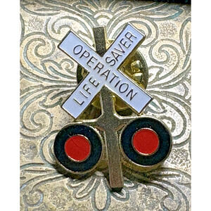 Operation Lifesaver Pin Railroad Sign Train Railway Safety Awareness Lapel Hat